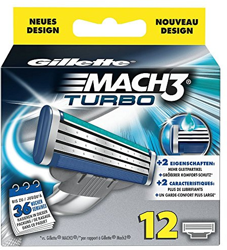 Gillette MACH3 Turbo Rasierklingen, 12 Stück