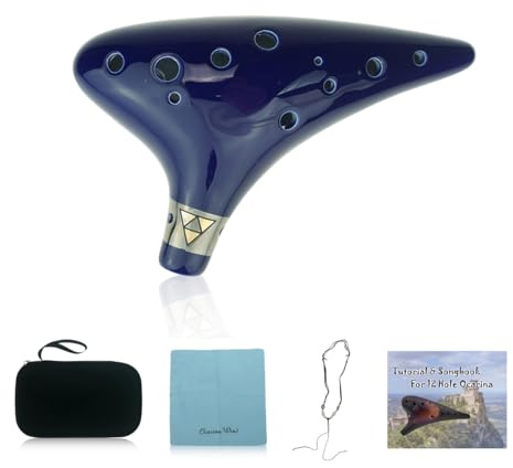 12 Hole Ocarina From Legend of Zelda Alto C Dark Blue for Any Level Available from OcarinaWind Music Instrument Gift Idea,Christmas Gift Idea