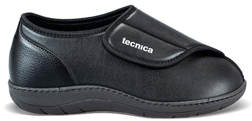 EXTRO STYLE Tecnica 3E, Elderly Line, PEL-Flex, Orthopedic Shoe Made in Italy, Removable Insole, Hook-and-Loop Fastener. (Black, UK Footwear Size System, Adult, Women, Numeric, Medium, 9)