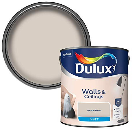 Dulux Matt Emulsion Paint For Walls And Ceilings - Gentle Fawn 2.5 Litres