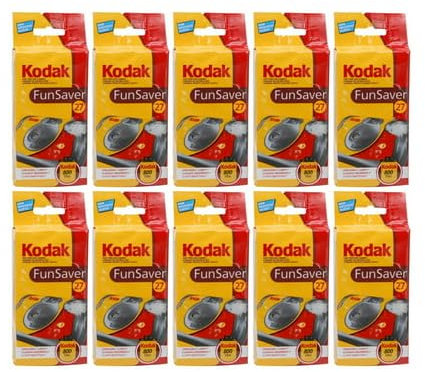 Kodak Fun Saver Single Use Camera (10-Pack) Bundle (10 Items)