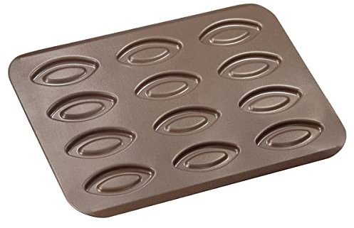 GOBEL - Plaque 12 Barquettes - 32x23,5x0,7 cm - Biscuits Pâtisserie - Acier - Revêtement Antiadhérent Bicouche Garanti sans PFAS - Qualité Professionnelle – Fabriqué en France