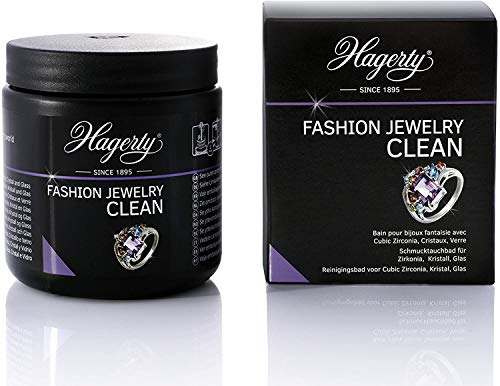 Hagerty Mode Jewelry Clean Schmuck-dykning bad 170 ml I effektiv rengöringsmedel för kostym smycken med zirkonia kristallstenar glasstenar I kostym smycken renare med omedelbar effekt I inkl. dykkorg