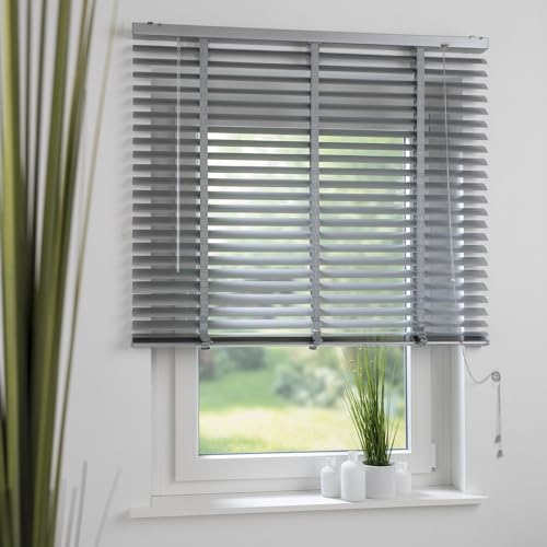 Aluminium-Jalousie 50 mm Lamelle B 60 x H 175 cm hellgrau