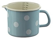 Münder Emaille - Milchtopf, Schnabeltopf - Emaille - Farbe: Blau mit weißen Punkten - 1 Liter - alle Herdarten