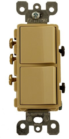 Leviton 15 Amp, 120/277 Volt, Decora Single-Pole / 3-Way AC Combination Switch, Commercial Grade, Grounding, 5641-I, Ivory
