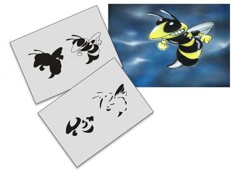 UMR-DESiGN AS-018 Biene Step by Step Schablone für Acryl, Airbrush, Spray, Lacke und Wandfarbe