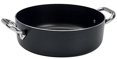 Pentole Agnelli ALSA106SS40 Casseruola Bassa Antiaderente Spessore 3 Millimetri con Due Maniglie Inox, Diametro 40 cm