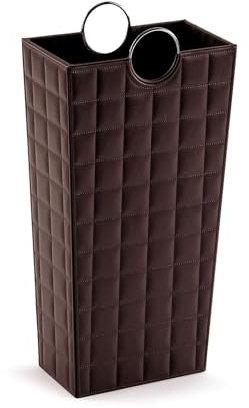 Versa Poirot Porte-Parapluie pour l'Entrée, Chambre ou Hall, Porte Parapluie Moderne, Dimensions (H x l x L) 53 x 16 x 28 cm, Similicuir, Couleur: Marron