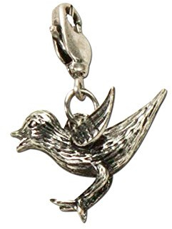 Alpenflüstern Trachten-Anhänger Spatz für Charivari oder Trachtenkette (antik-silber-farben) AAH095