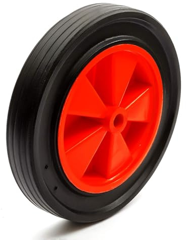 12 Jockey WheelBarrow Wheel Solid Tyre No Inner Tube 20.8mm Bore No Bush Or Bearing 60mm Bore Garden Trolley Trailer 8'' Rim