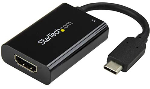StarTech USB-C auf HDMI 2.0 Aktiv-Adapter, 4K 60Hz, 60W PD, 1080p, Schwarz | USB-C zu HDMI Konverter, Power Delivery Pass-Through, HDCP 2.2, Thunderbolt 3 kompatibel
