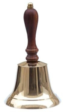 Hampton Nautical Solid Brass Hand Bell, 7, Brass
