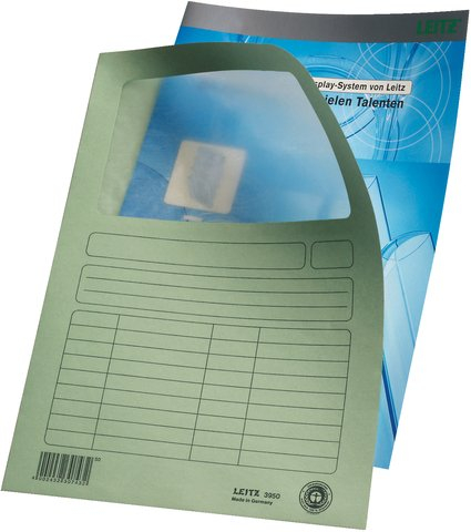 LEITZ® Sichtmappe, Karton (RC), 160 g/m², A4, hellgrün (100 Stück), Sie erhalten 1 Packung á 100 Stück