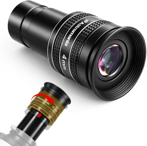 Astromania Telescope Eyepiece 4mm, Wide Angle 58 Degree Apparent Field Planetary Eyepiece for 1.25 inch Astronomy Telescope & Filter, Fully Multi-Coated Telescope Accessory for Planetary Observation