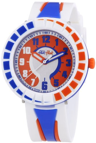 Flik Flak Watches Unisex-Armbanduhr All Around Blue & Orange Analog Quarz Plastik FCSP009