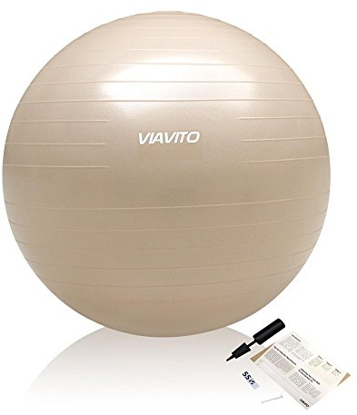 VIAVITO 500kg Studio Anti-burst 55cm Gym Ball, Color- Champagne