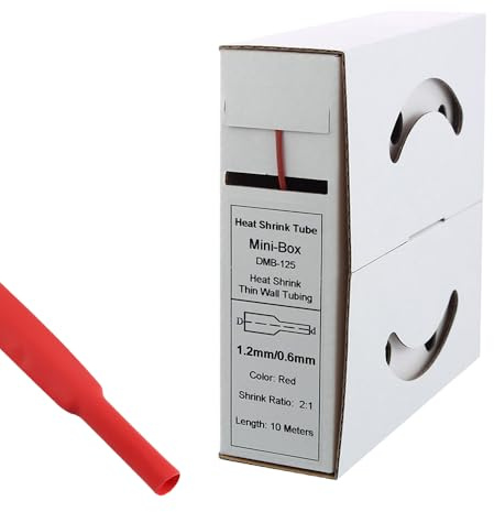 Offgridtec - Tubo termorretráctil (10 m, 1,2 mm a 0,6 mm), color rojo