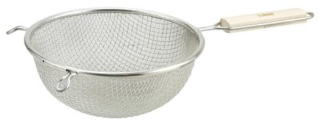 Winco Strainer, 6.25-Inch Diameter, Fine Double Mesh, Medium, Tin, Tan