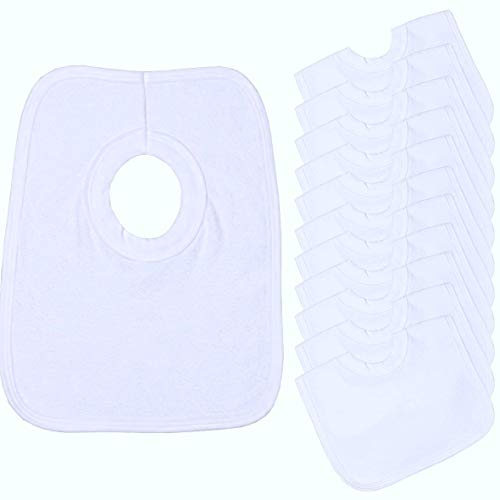 Lätzchen, 12er Pack, aus Frottee, Weiß