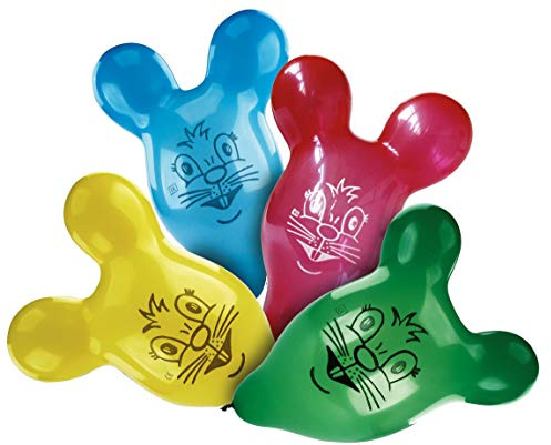 Amscan 450016 - 4 Latexballons Maus, circa 61 cm, Geburtstag, Heliumballon