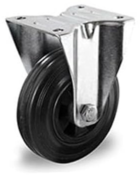 Bockrolle 200 mm Vollgummi schwarz
