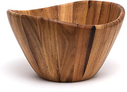 Lipper International Large Wavy Bowl, Acacia