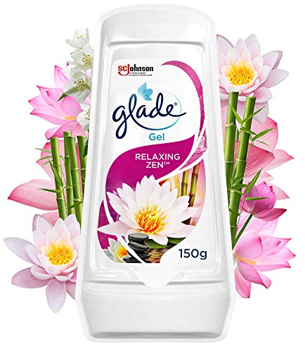 Glade Solid Gel Lufterfrischer, Geruchsbeseitiger für Zuhause & Bad, Relaxing Zen, 8 Stück (8 x 150 g), Verpackung kann variieren