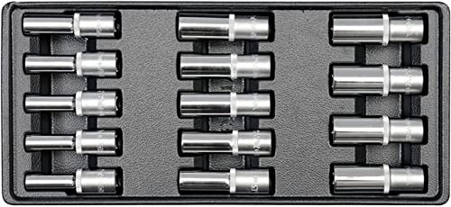 YATO YT-5539 - bandeja de plástico con 14pcs profundas tomas de 1/2 8~21mm