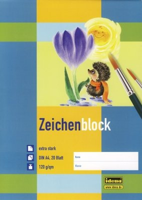 10 Zeichenblöcke / 20 Blatt je Malblock/DIN A4 / 120g/m²