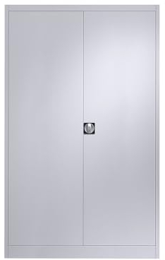 Mauser | Stahlschrank mit Flügeltüren | 4 Fachböden | Breite 1200 mm | weißaluminium | Außentiefe 600 mm