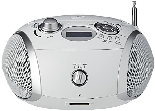 Roberts Radio Zoombox3 DAB/DAB+/FM/SD/USB Radio with CD Player - 40 Station Presets - Programmable CD and SD - White