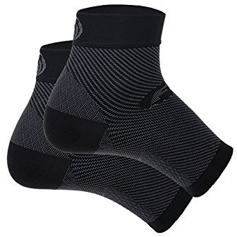 Orthosleeve FS6 calze a compressione graduata per fascite plantare, artrite al piede, tallonite, distorsioni – Coppia Calze elastiche compressive (taglia L) Nero