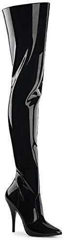 Pleaser SEDUCE-3010 dam långa stövlar, Svart Blk Pat, 37 EU