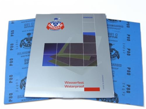 Starcke Matador Wet and dry sandpaper. C Weight 1 pack of 10 sheets P80