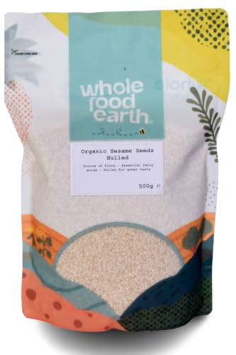 Wholefood Earth Organic Sesame Seeds Hulled 500g Raw | GMO Free | Vegan | Certified Organic