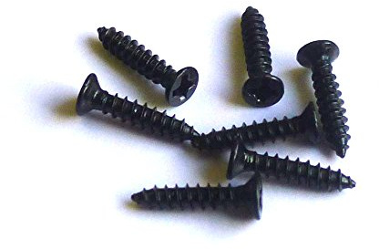 Senkkopf Blech-/Holzschrauben, mit Spitze und PH Kreuzschlitz, Abmessung: 2 x 5 mm, VE=100 Stück, Kopfdurchmesser = 3,5mm, Werksoff: Stahl schwarz