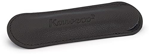 Kaweco Eco 1er Leder Etui Schwarz I Stifte Etui passend für die Sport Serie I Schreibetui aus echtem Leder mit schöner Prägung I schicke & Klassische Stifttasche I Stiftetui 12 x 3,5 cm