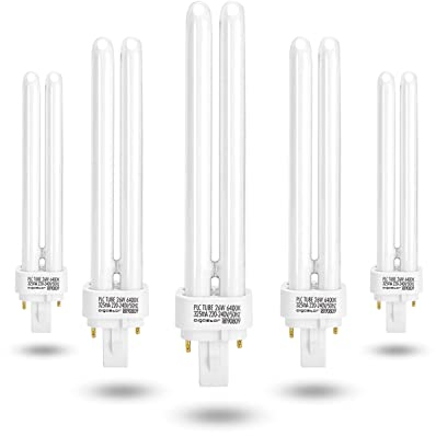 Aigostar Lampe Kaltweiß Leuchtstoffröhren 2-Pin PLC 26W G24 6400K 1560lm Energiesparlampe, 5-er Verpack