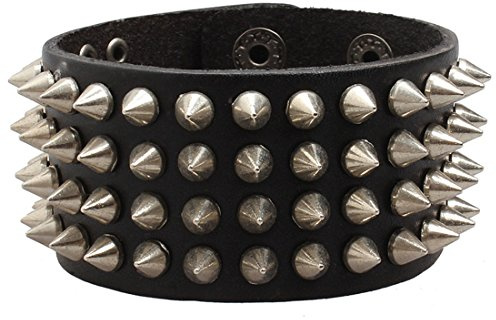 Ultra Groß Spitze Leder Goth Steampunk Armband Emo Punk Cyber ​​Wrist Cuff Herren Damen Armbänder Biker Rock Vintage Gothic Stil Erwachsene Herren Armbänder Damen Armband Cyber ​​Goth