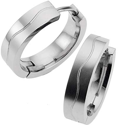 Zeeme Stainless Steel Unisex Ohrringe Edelstahl 1,8cm Matt/Glanz grau 346010022