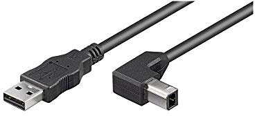 Goobay 68733 USB 2.0 auf USB B Druckerkabel 90 Grad Stecker / für Scanner & Drucker / Scannerkabel Universal kompatibel Dell Epson / Schwarz / 3 Meter