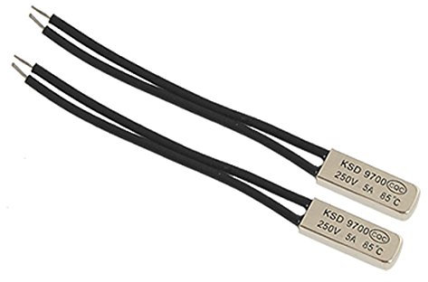 sourcing map 2 Stück KSD9700 NC 85 Grad Celsius Bimetall Thermostat Temperaturschalter 250V 5A