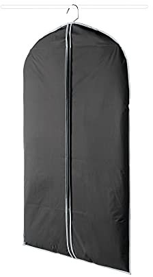 Compactor Kostympåse med Dragkedja, Malresistent och Andningsbar Klädesbeskyddspåse för Garderobsförvaring och Resor, 60 x 100 cm Damm- och Vattentåligt Kostymöverdrag, Urban-serien, Svart