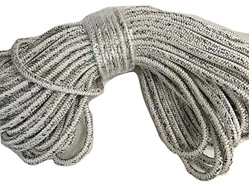 5/8 Inch by 200 Feet 12 Carrier, 24 Strand Polyester Arborist Rope, White and Black