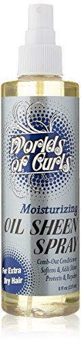 Worlds Of Curls Comb Out Conditioner & Oil Sheen Spray Moisturizer Extra Dry Hair, 8 Oz