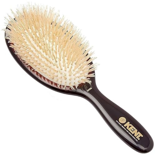 Kent Brushes Classic Shine Soft Pure Bristle Hairbrush - Ideal for Smoothing Fine Hair - Thin to Fine Hair - Medium Brush