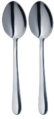 MasterClass Stainless Steel Dessert Spoons, 18 cm (7 Inch) (Set of 2), Silver