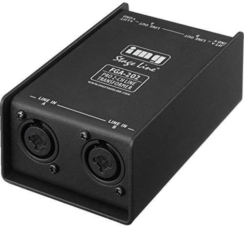 IMG STAGELINE FGA-202 Professioneller 2-Kanal Line-Übertrager schwarz