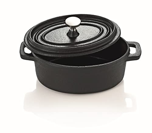 Cocotte Cocotte Plat à rôtir ovale en fonte Noir 12 cm